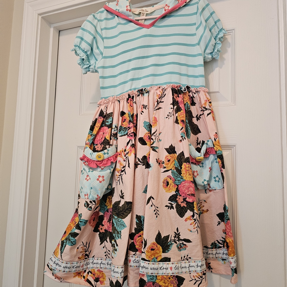 Matilda Jane Blue and White Flutter Sleeve Sundress